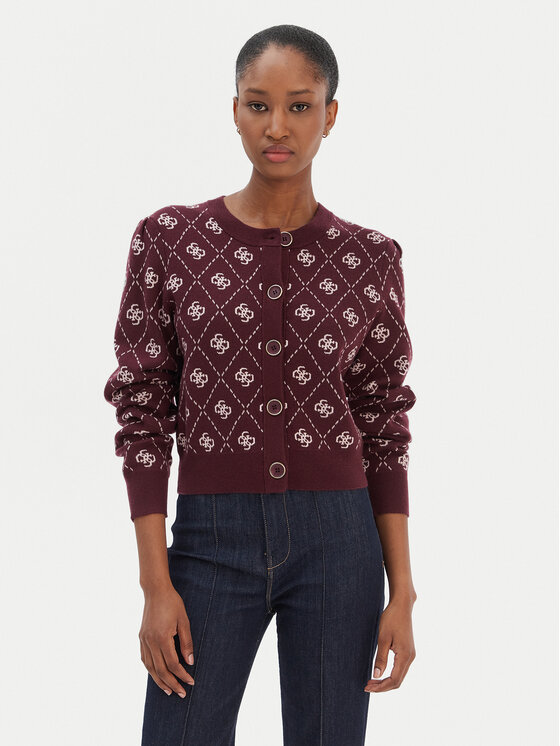 Guess Guess Cardigan W4BR0D Z3JD2 Vișiniu Regular Fit