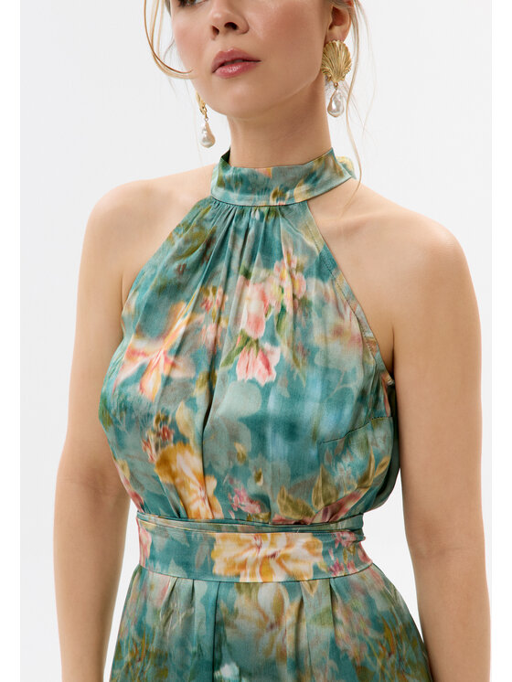 Mirons Mirons Sukienka wieczorowa print Niebieski Feminine Fit