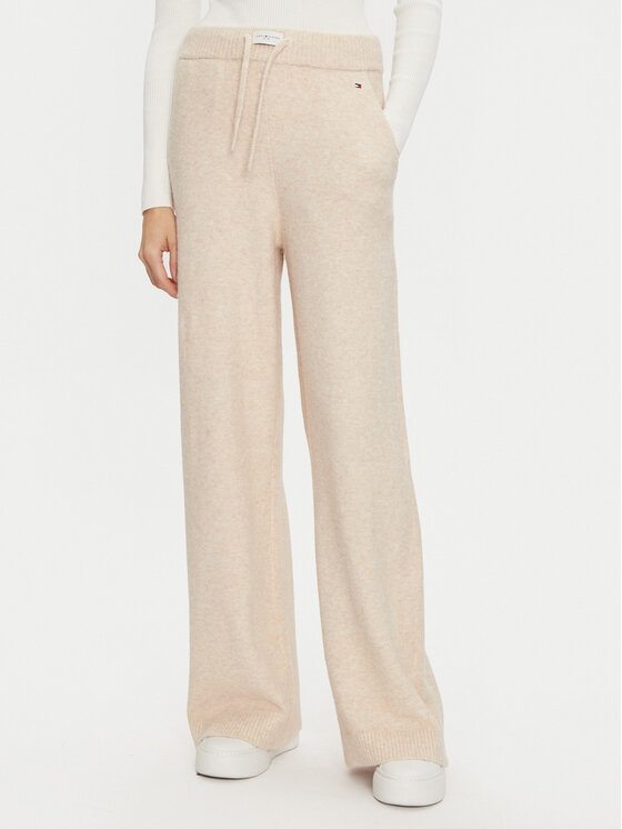Tommy Hilfiger Úpletové nohavice UW0UW05523 Béžová Relaxed Fit