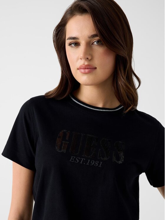 Guess Guess T-Shirt 183129 Czarny Classic Fit