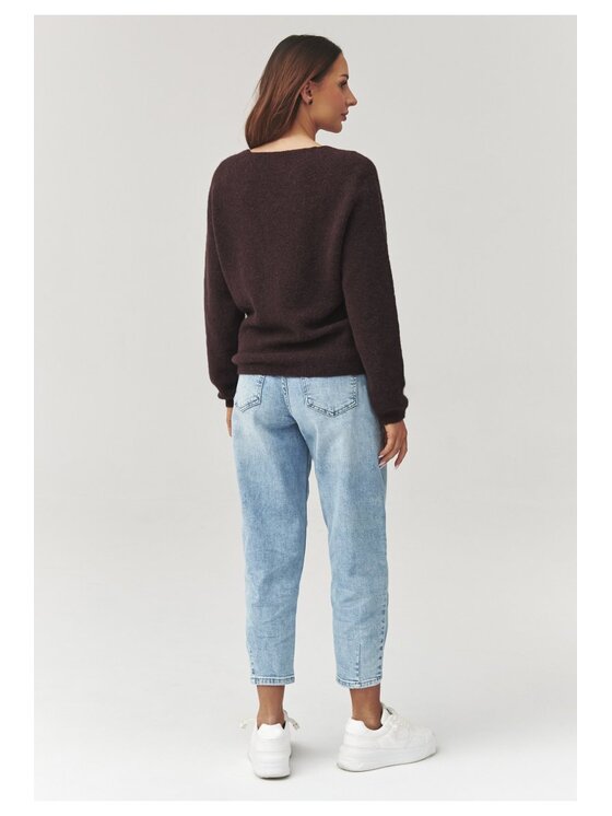 Makadamia Makadamia Sweter C38 Brązowy Loose Fit