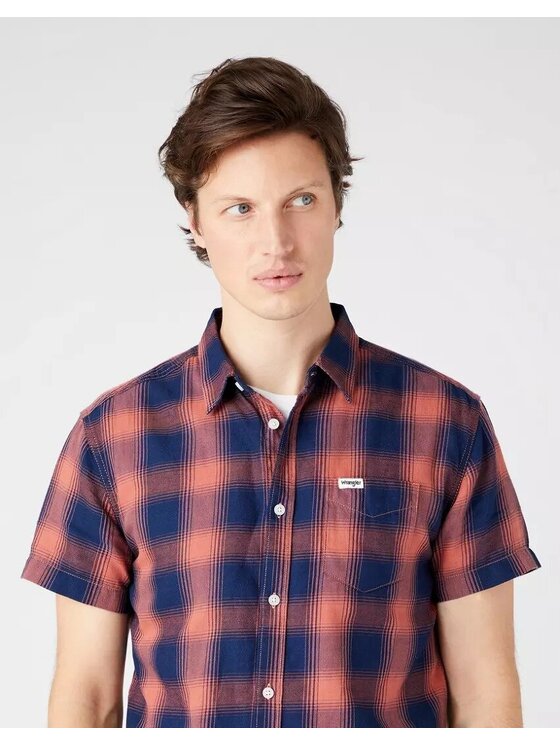 Wrangler Wrangler Camicia SS 1 PKT SHIRT Blu Regular Fit