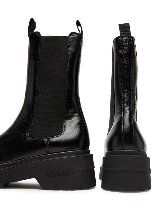 Tommy Jeans Tommy Jeans Kotníková obuv s elastickým prvkem Tjw Chunky Shiny EN0EN02888 Černá