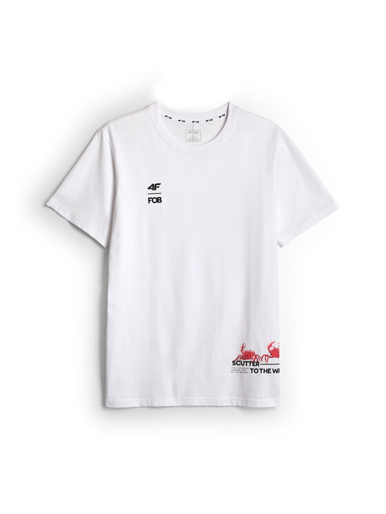 4F 4F T-Shirt FOB SUMMER Biały Regular Fit