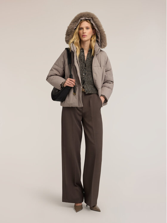 Motivi Motivi Giubbotto piumino F047Q000783N002 Crema Regular Fit