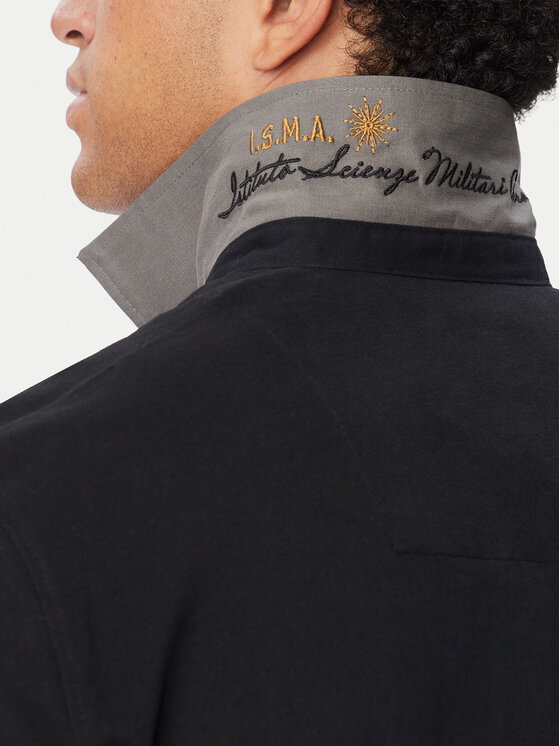 Aeronautica Militare Aeronautica Militare Тениска с яка и копчета 262PO1946UJ00703 Черен Regular Fit