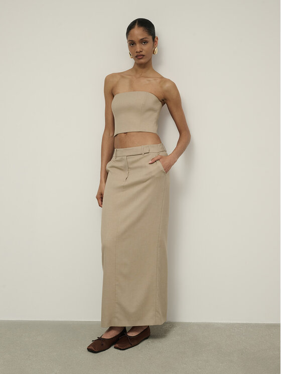 La Mania Sukňa ROMA Béžová Classic Fit