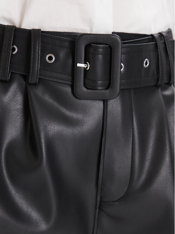 Morgan Morgan Pantaloncini in similpelle 242-SHOANE Nero Slim Fit