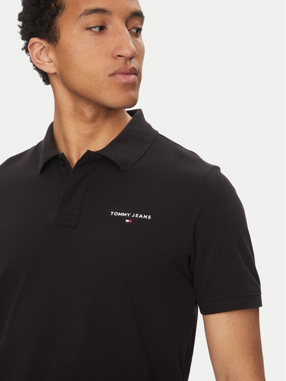 Tommy Jeans Tommy Jeans Polokošile Linear DM0DM20914 Černá Regular Fit