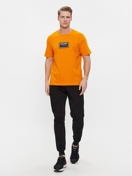 Tommy Hilfiger Tommy Hilfiger T-Shirt MW0MW34391 Pomarańczowy Regular Fit