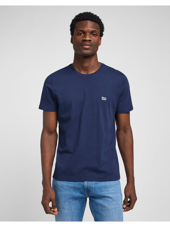 Lee Lee T-shirt SS SMALL LOGO TEE Blu scuro Regular Fit
