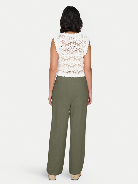 ONLY ONLY Kalhoty z materiálu Siesta 15322263 Zelená Straight Fit