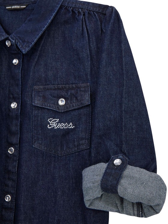 Guess Guess Džínové šaty J5BK22 D4EU0 Tmavomodrá Regular Fit