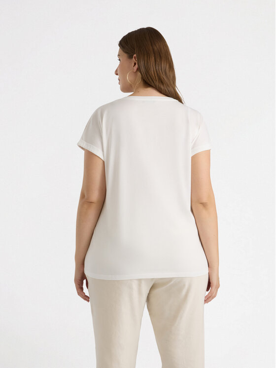 Fiorella Rubino Fiorella Rubino T-Shirt G037L008633N011 Biały Regular Fit