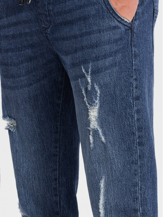 Ombre Ombre Jeansy OM-PADJ-0150 Modrá Slim Fit