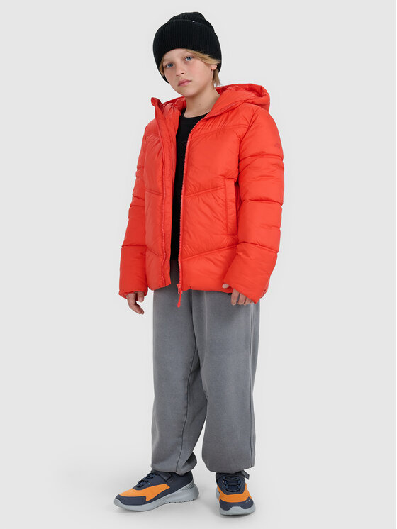 4F 4F Kurtka puchowa OUTERWEAR Czerwony Regular Fit