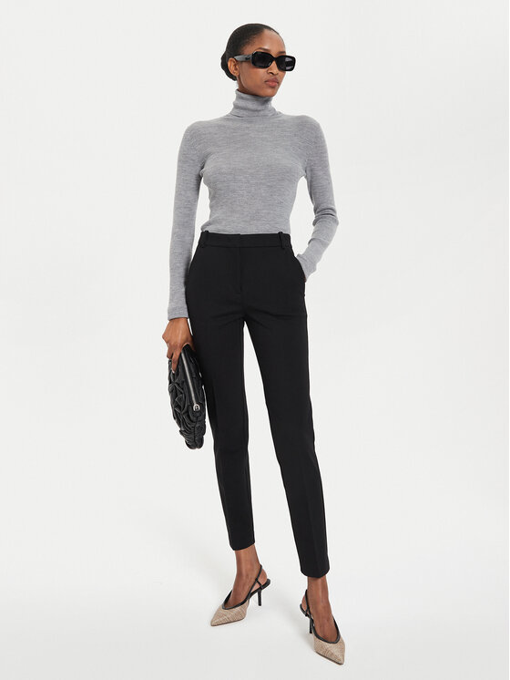 PINKO Pinko Medžiaginės kelnės Bello 100155 A24D Juoda Regular Fit