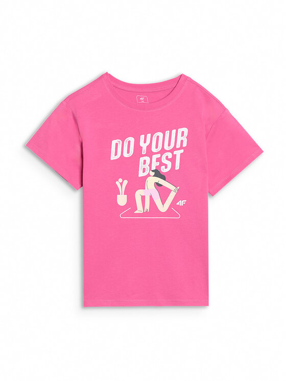 4F 4F T-Shirt HAVE SOME FUN Różowy Regular Fit