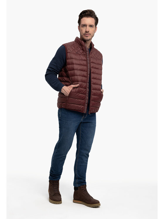 Volcano Volcano Kamizelka V-MER Czerwony Regular Fit