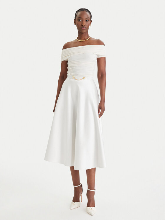 Elisabetta Franchi Elisabetta Franchi Midi svārki GO-156-61E2-V320 Balts Regular Fit