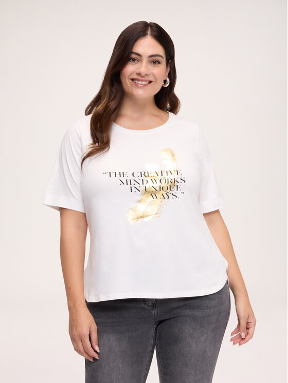 Fiorella Rubino Fiorella Rubino T-Shirt G094L009592N011 Biały Regular Fit