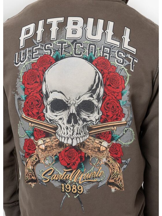 PITBULL PITBULL Bluza Washed SANTA MUERTE Zielony Regular Fit