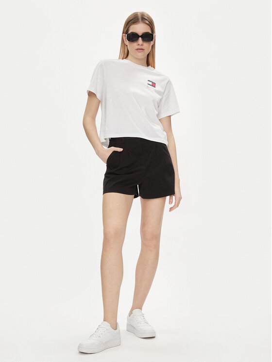 Tommy Jeans Tommy Jeans Szorty materiałowe Claire DW0DW17775 Czarny Regular Fit