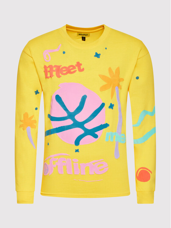 Market Market Longsleeve Unisex Meet Me Offline 398000330 Жовтий Regular Fit