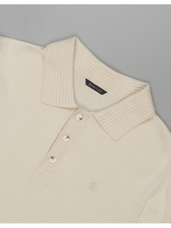 Borgio Borgio Polo colliano_bz Beżowy Classic Fit