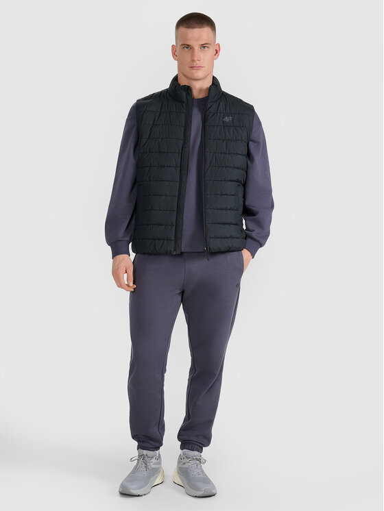 4F 4F Kamizelka MIDSHOP TEXTILE Czarny Regular Fit