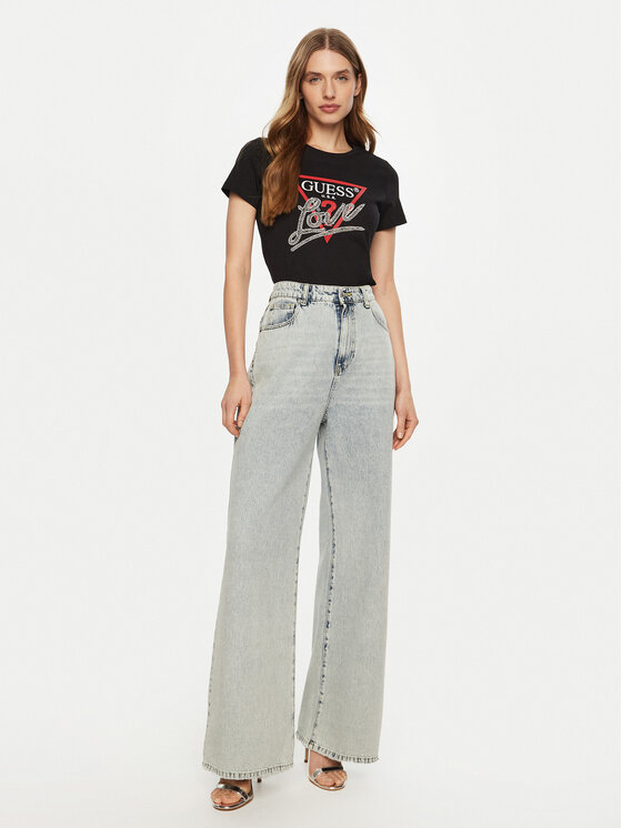 Guess Guess T-Shirt W5RI10 I3Z14 Czarny Regular Fit