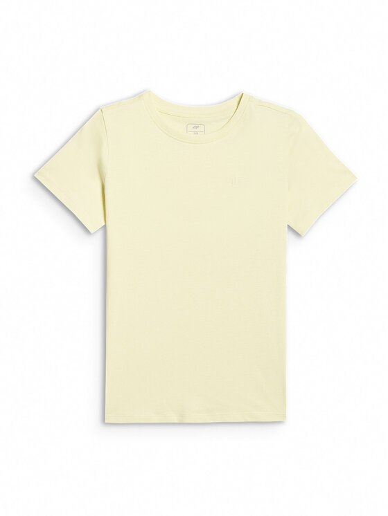 4F 4F T-Shirt BASIC+ Żółty Regular Fit
