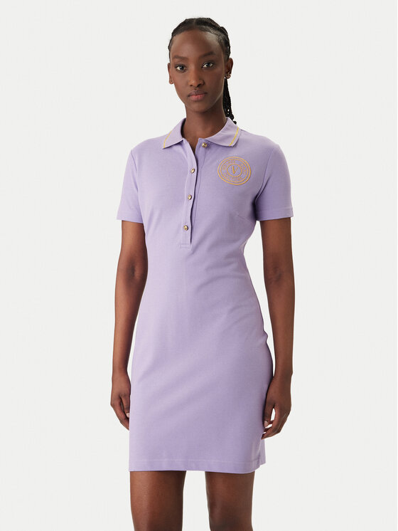 Versace Jeans Couture Rochie de zi 80HAOT03 CJ01T Violet Slim Fit