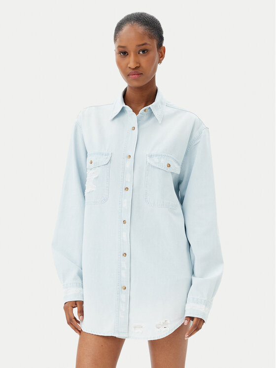 One Teaspoon One Teaspoon cămașă de blugi Everyday Chambray 24864 Albastru celest Regular Fit