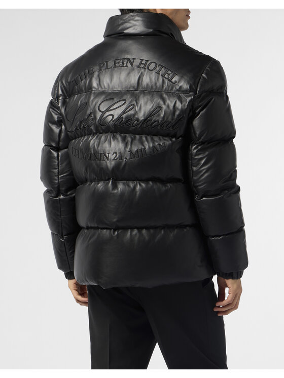 PHILIPP PLEIN PHILIPP PLEIN Kurtka skórzana 26031 Czarny Regular Fit