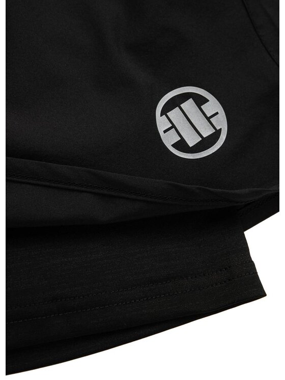 PITBULL PITBULL Szorty sportowe Spodenki Sportowe Performance Pro plus Mesh New Logo M Czarny Regular Fit