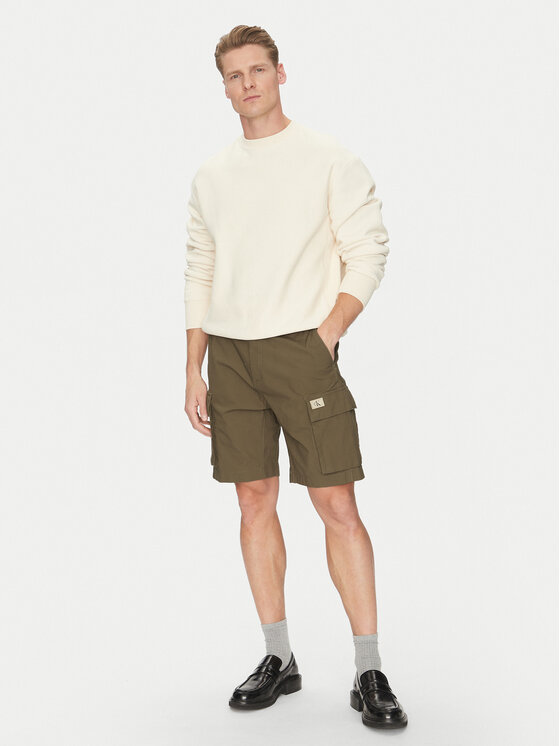 Calvin Klein Jeans Calvin Klein Jeans Szorty materiałowe J30J327376 Beżowy Regular Fit