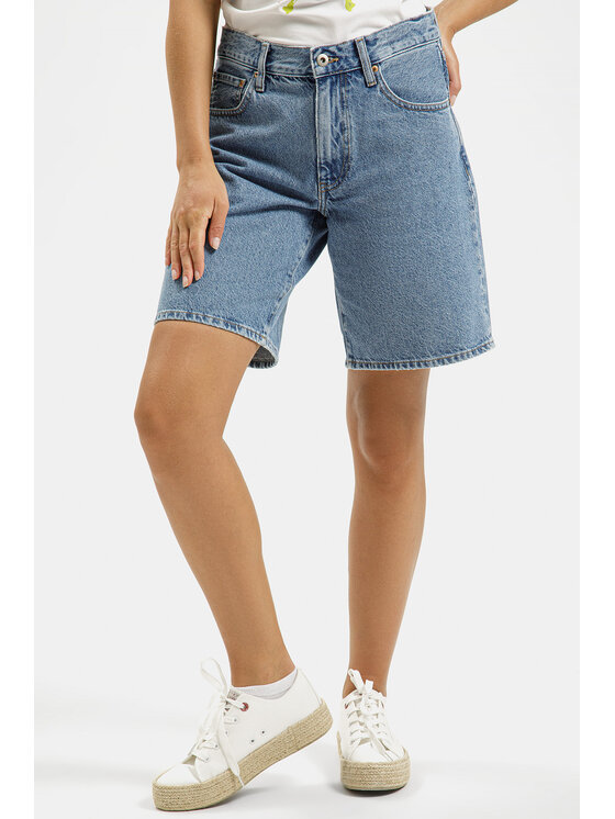 Cross Jeans Cross Jeans Szorty jeansowe A 704-007 Niebieski Oversize