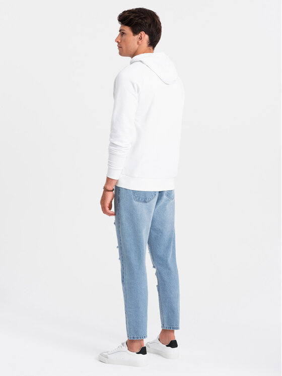 Ombre Ombre Jeansy OM-PADP-0175 Niebieski Tapered Fit