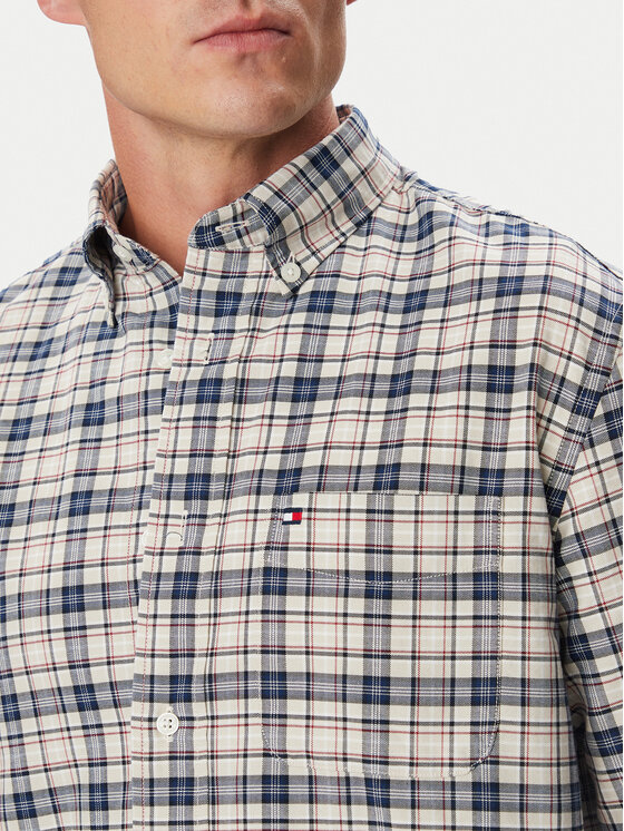 Tommy Hilfiger Tommy Hilfiger Košeľa Oxford Tartan MW0MW44620 Béžová Regular Fit