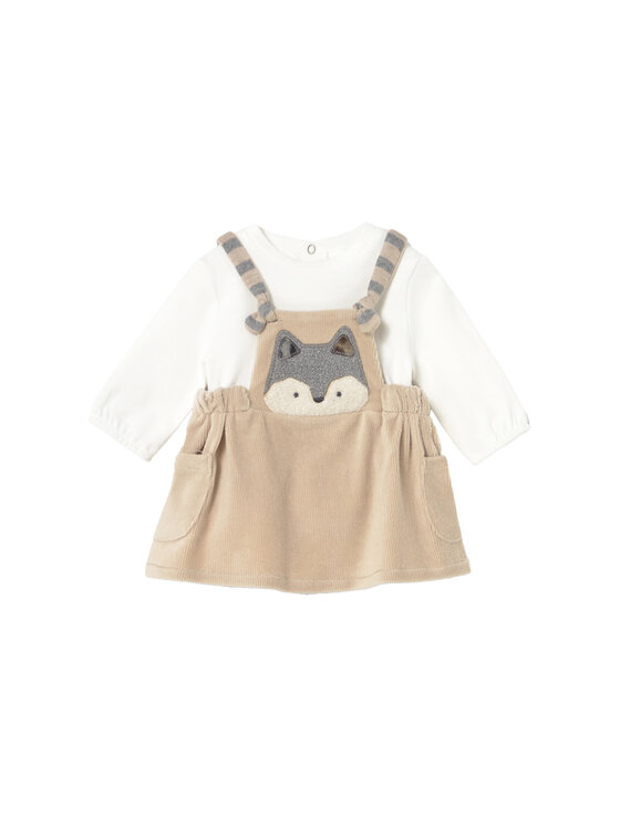 Mayoral Mayoral Vestito da giorno 2802 Beige Regular Fit