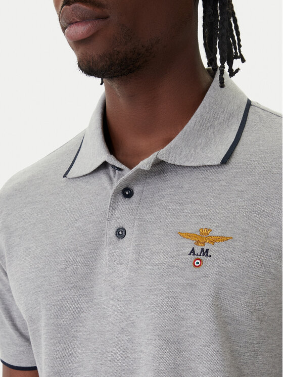 Aeronautica Militare Aeronautica Militare Polo 261PO1308UP00082 Szary Regular Fit