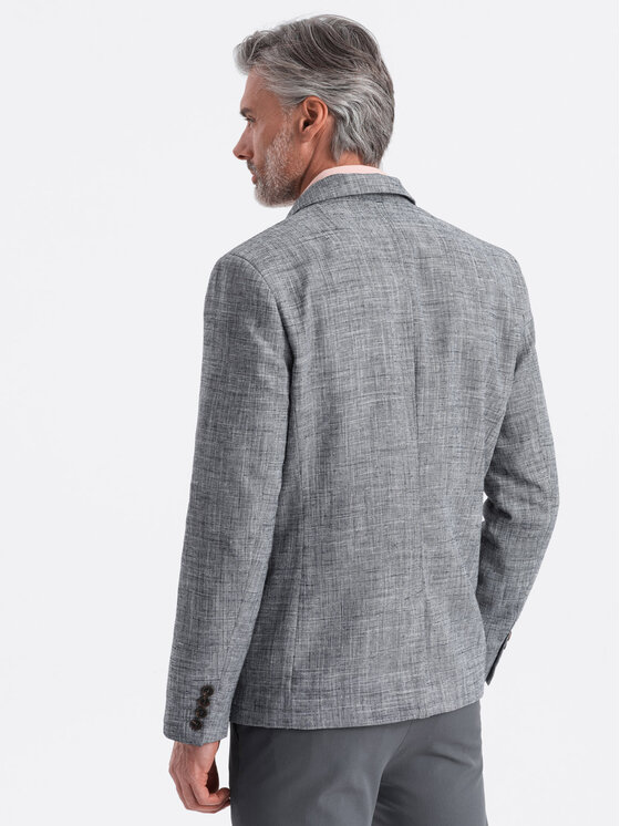 Ombre Ombre Sako OM-BLZB-0128 Šedá Regular Fit