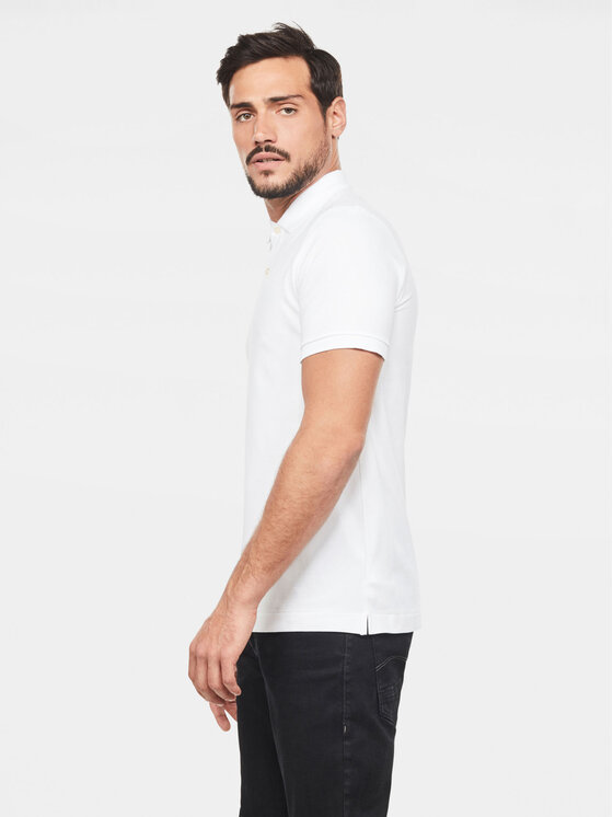 G-Star Raw G-Star Raw Тениска с яка и копчета Dunda D11595-5864 Бял Regular Fit