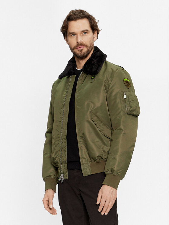 Blauer Blauer Μπόμπερ μπουφάν 23WBLUC02132 Πράσινο Regular Fit