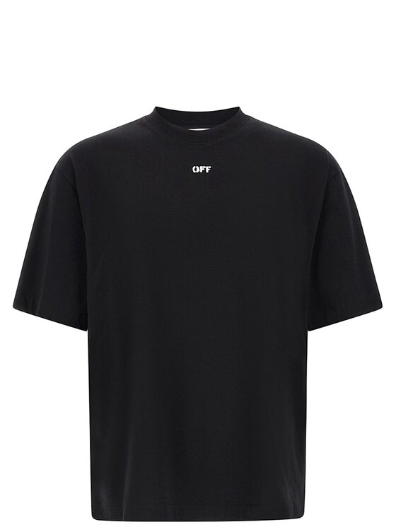 Off-White Off-White T-Shirt OMAA120S26JER00J Czarny Regular Fit