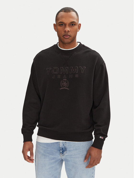 Męska Bluza Tommy Jeans, Rozmiar L, Czarna, Varsity DM0DM20827