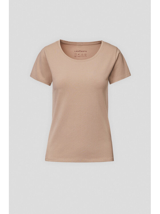 Lancerto Lancerto T-Shirt Savina TS073225000013 Beżowy Slim Fit