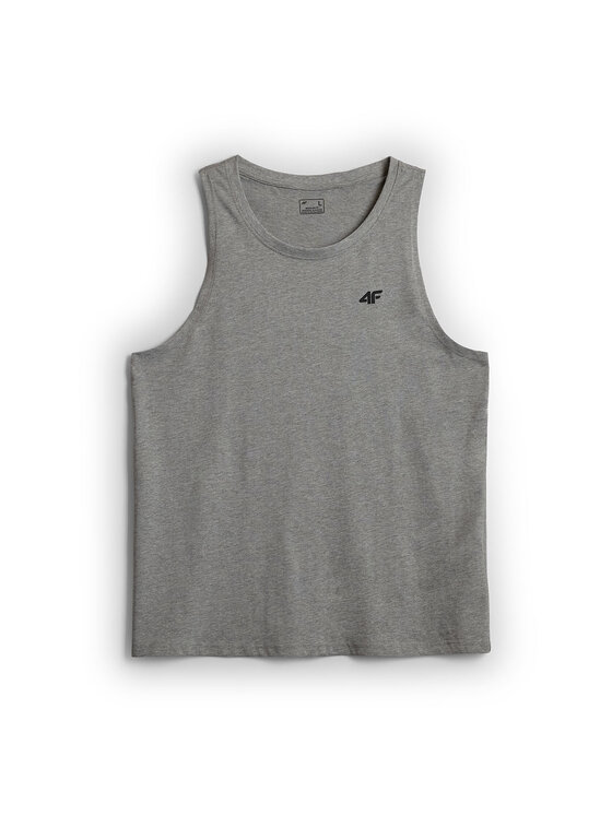 4F 4F Tank top BASIC 5 Szary jasny Regular Fit
