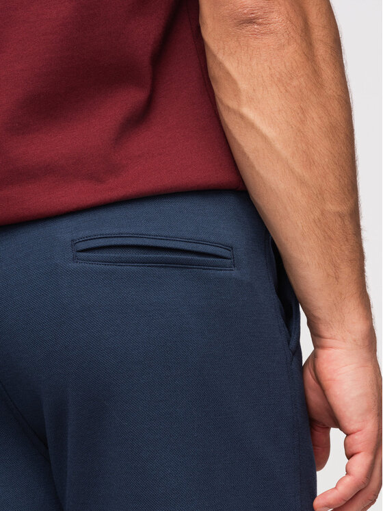 Ombre Ombre Szorty materiałowe OM-SRSK-0124 Granatowy Regular Fit
